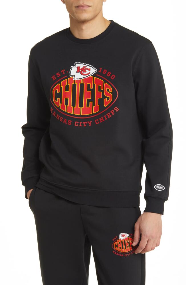 BOSS x NFL Crewneck Sweatshirt in Kansas City Chiefs Black Cover