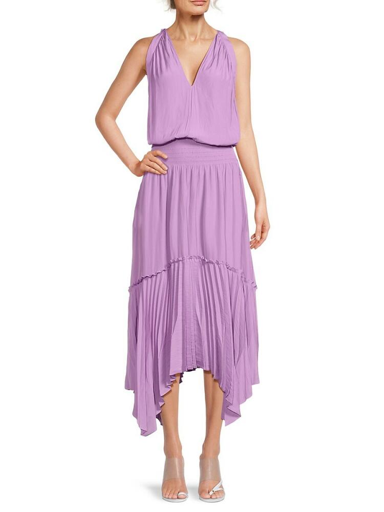 Ramy Brook Women's Ray Asymmetric Midi Dress - Purple Cover