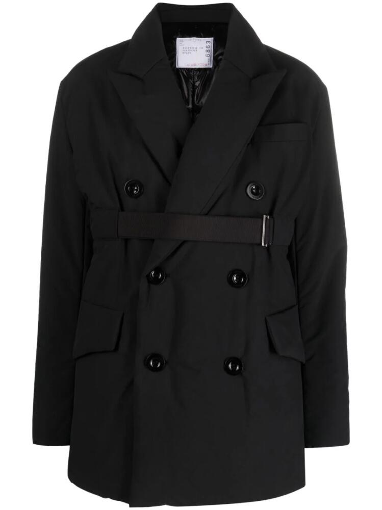 sacai belted double-breasted blazer - Black Cover