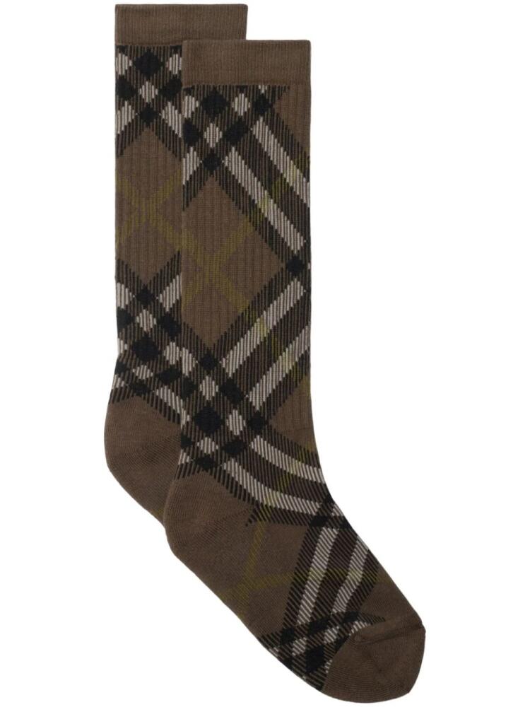 Burberry check-print socks - Brown Cover