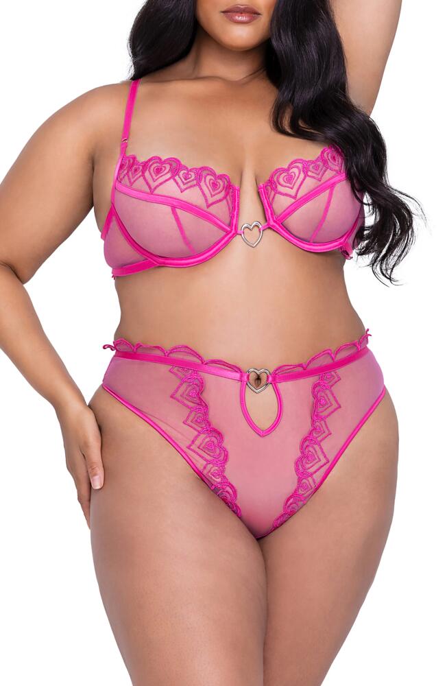 Roma Confidential Bubblegum Heart Underwire Bra & Tanga Set in Pink Cover