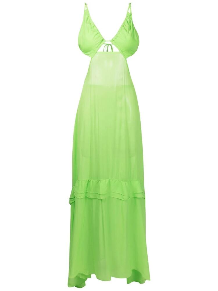 Amir Slama cut-out semi-sheer maxi dress - Green Cover