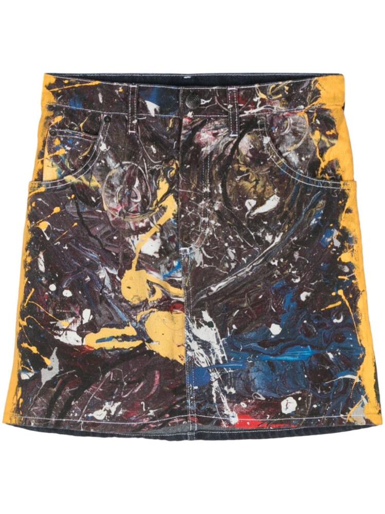 Charles Jeffrey Loverboy Exclusive Painted Art denim skirt - Blue Cover