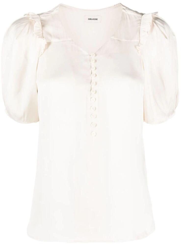 Zadig&Voltaire puff-sleeve satin top - Neutrals Cover