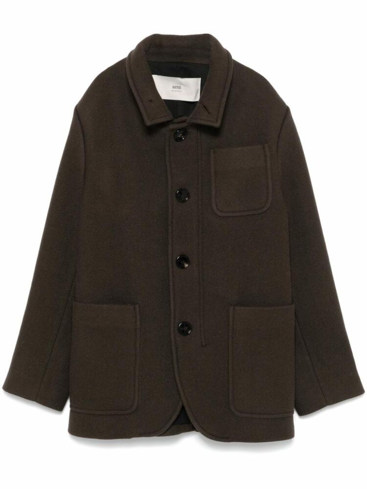 AMI Paris wool coat - Brown Cover