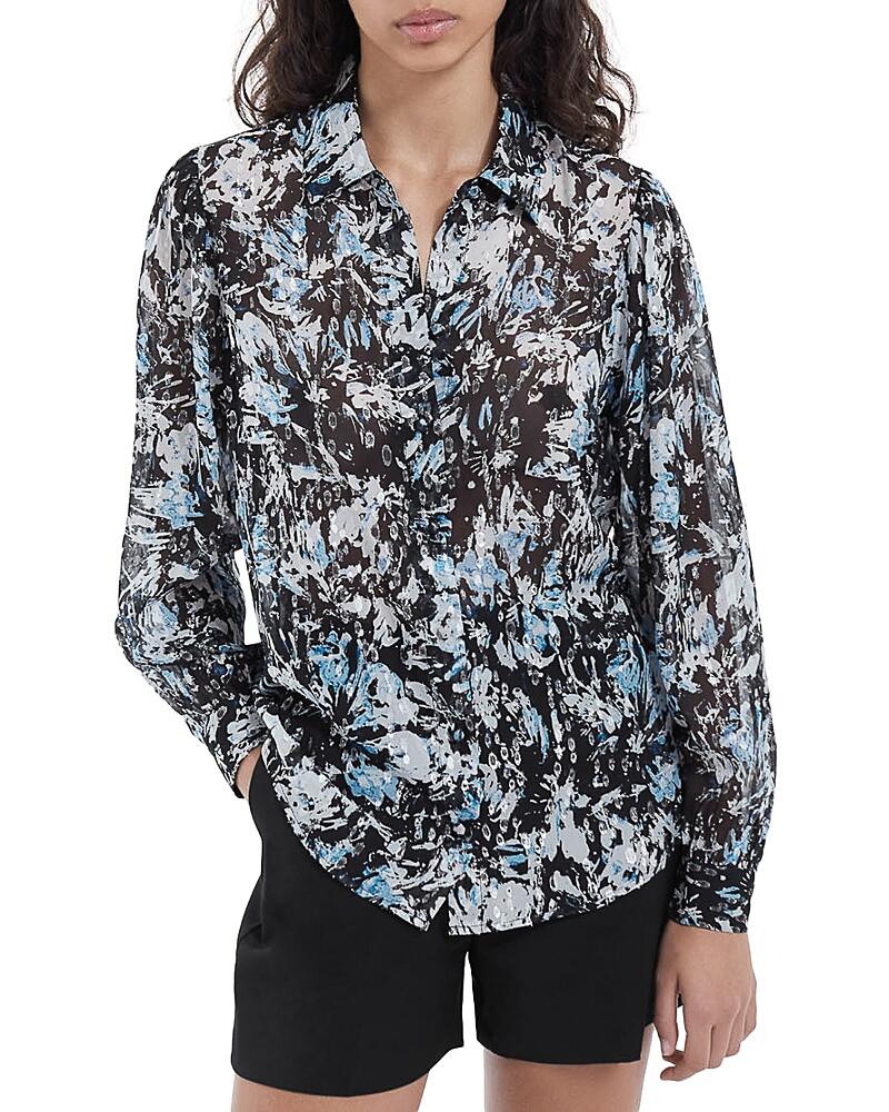 The Kooples Firework Metallic Button Up Shirt Cover