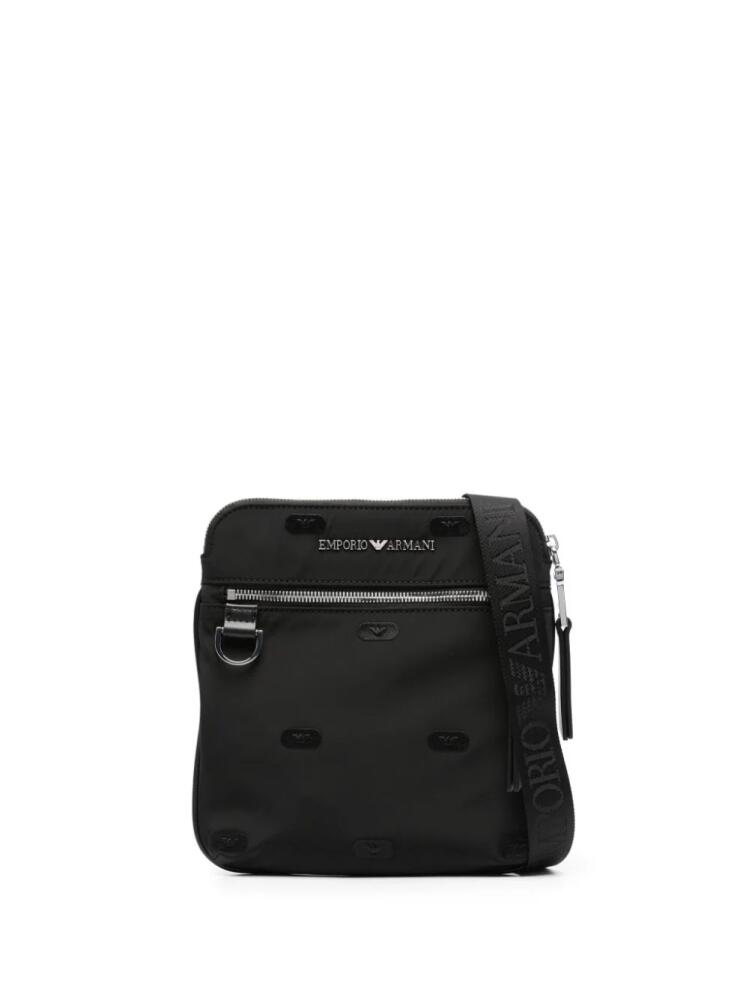 Emporio Armani logo-lettering messenger bag - Black Cover