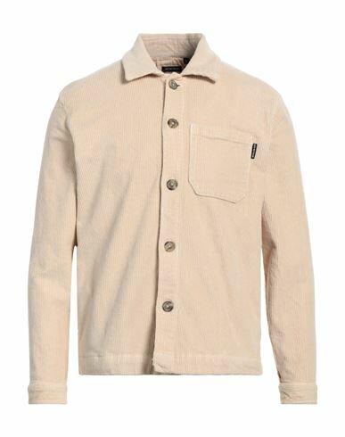 Why Not Brand Man Shirt Beige Cotton, Elastane Cover