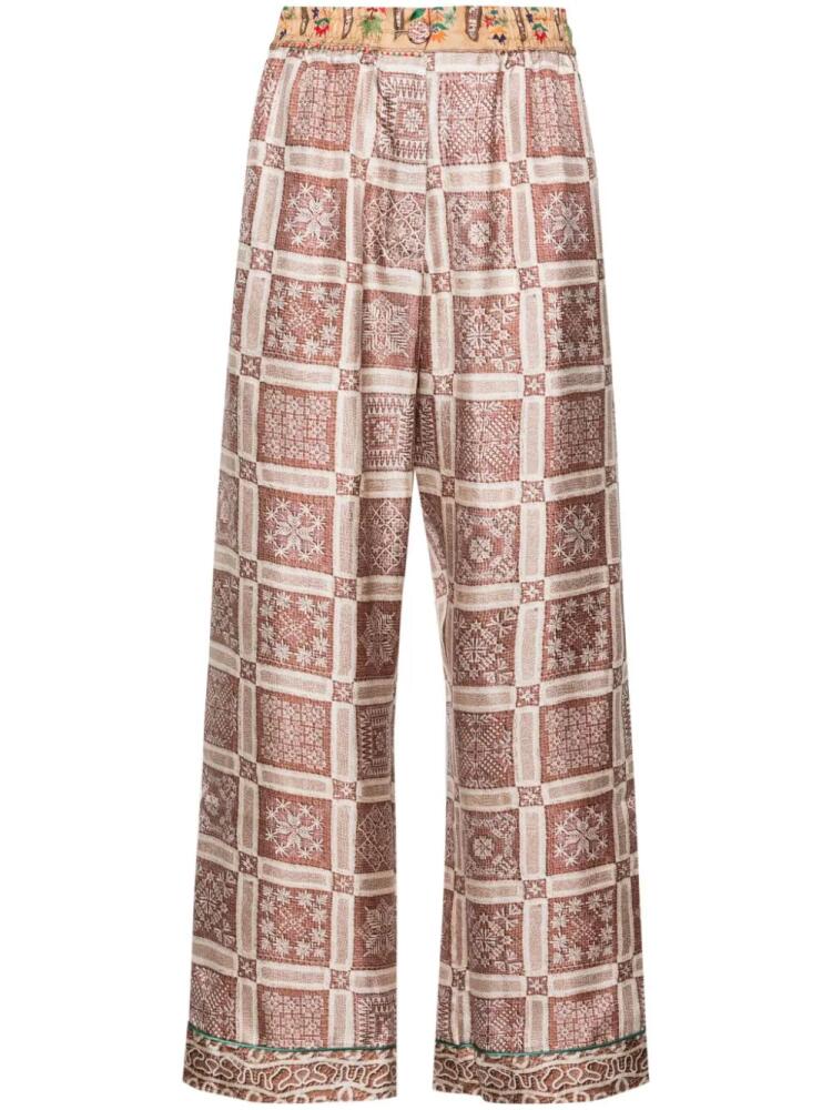 Pierre-Louis Mascia Aloe mid-rise palazzo trousers - Neutrals Cover