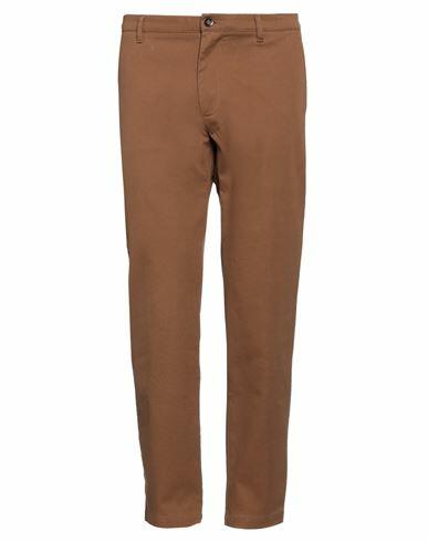 Officina 36 Man Pants Brown Cotton, Elastane Cover