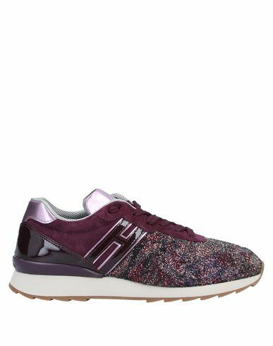 Hogan Woman Sneakers Dark purple Goat skin, Calfskin, Textile fibers Cover