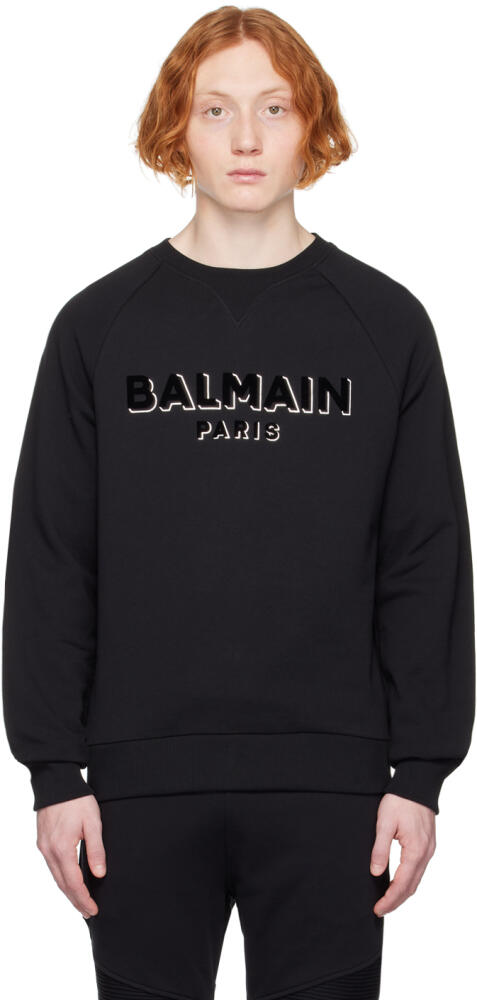 Balmain Black Flocked Sweatshirt Cover