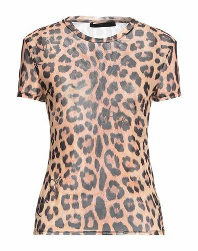 Philipp Plein Woman T-shirt Camel Polyester, Elastane Cover