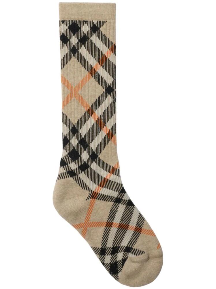 Burberry check-print socks - Neutrals Cover