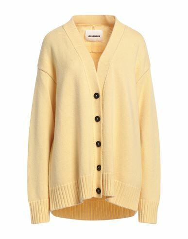 Jil Sander Woman Cardigan Light yellow Cashmere, Cotton, Polyester Cover