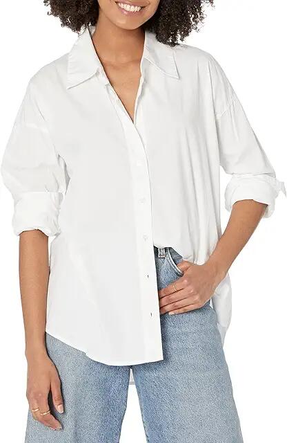 MONROW Poplin Shirt (White) Women's Clothing Cover