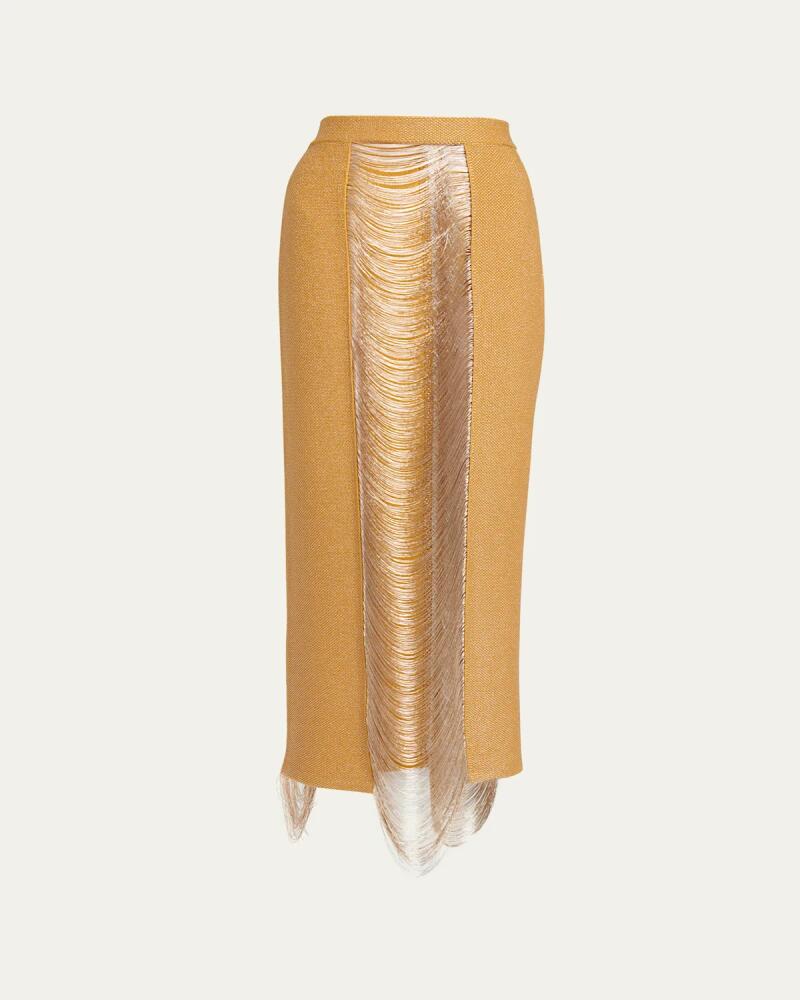 Alexander McQueen Ladder Fringe Pencil Maxi Skirt Cover