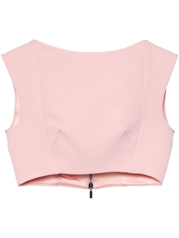 Maticevski cap-sleeve cropped top - Pink Cover