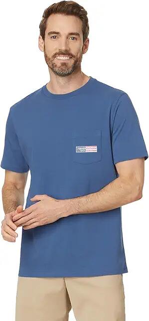 Vineyard Vines USA Logo Box Short Sleeve Tee (Moonshine) Men's T Shirt Cover