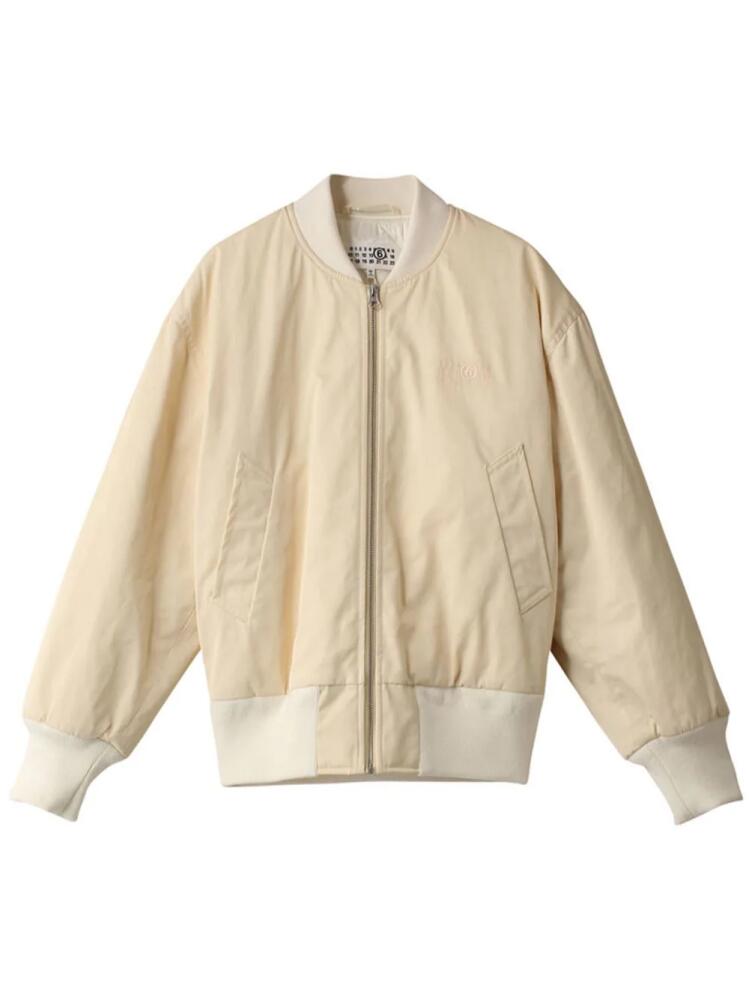 MM6 Maison Margiela numbers-motif bomber jacket - Neutrals Cover