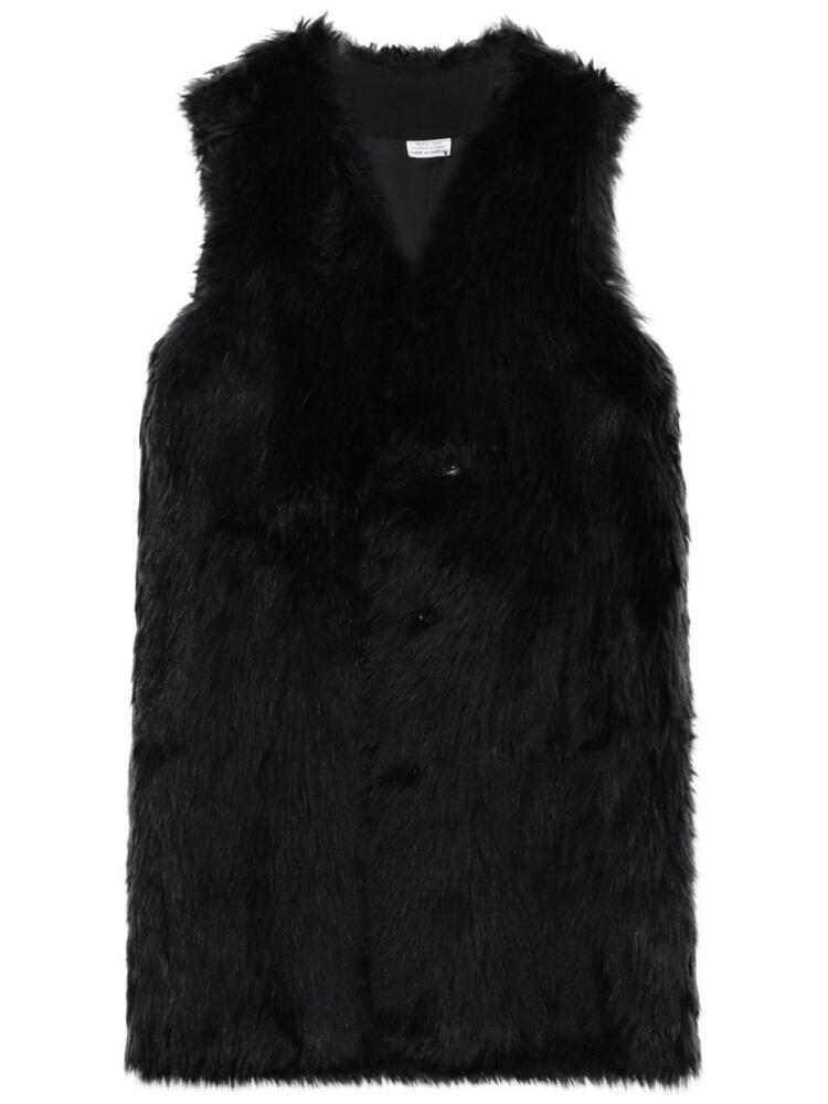 Black Comme Des Garçons faux-fur sleeveles coat Cover