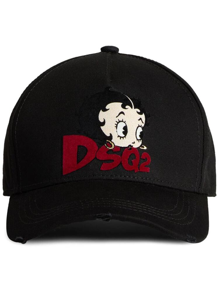 DSQUARED2 logo-print cotton baseball cap - Black Cover