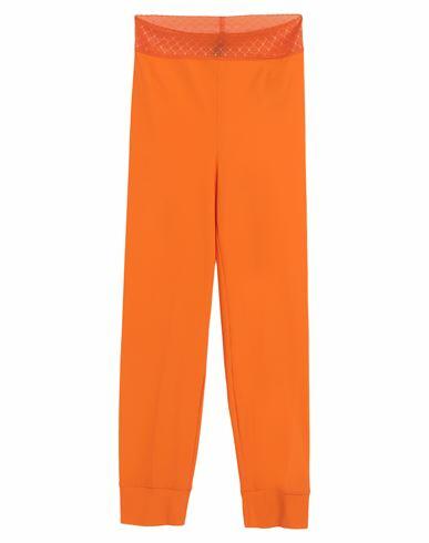 High Woman Leggings Orange Nylon, Elastane Cover