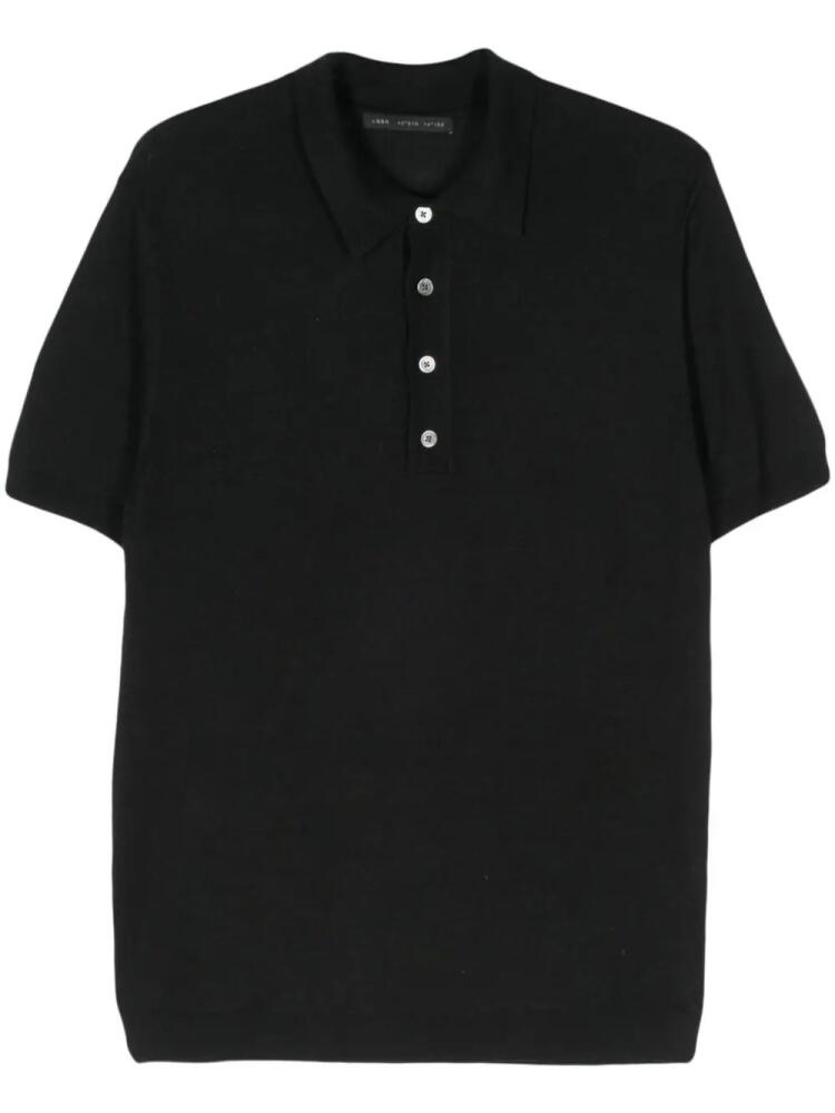 Low Brand mélange silk-blend polo shirt - Black Cover