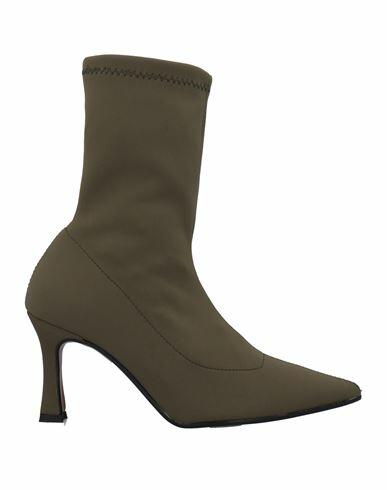 Divine Follie Woman Ankle boots Military green Lycra Cover