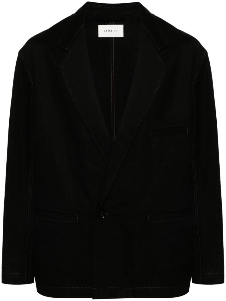 LEMAIRE single-breasted cotton twill blazer - Black Cover