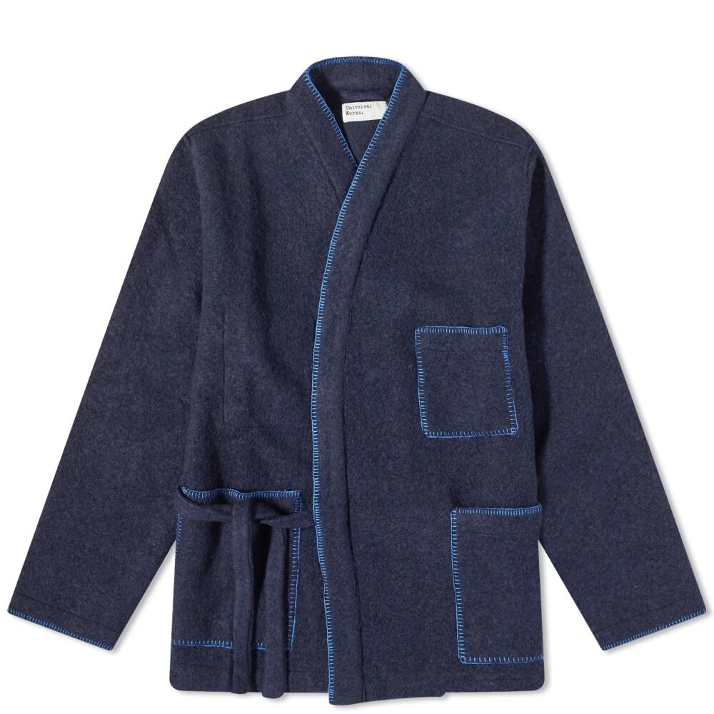 Universal Works Men's Blanket Stitch Kyoto Work Jacket in Navy Cover