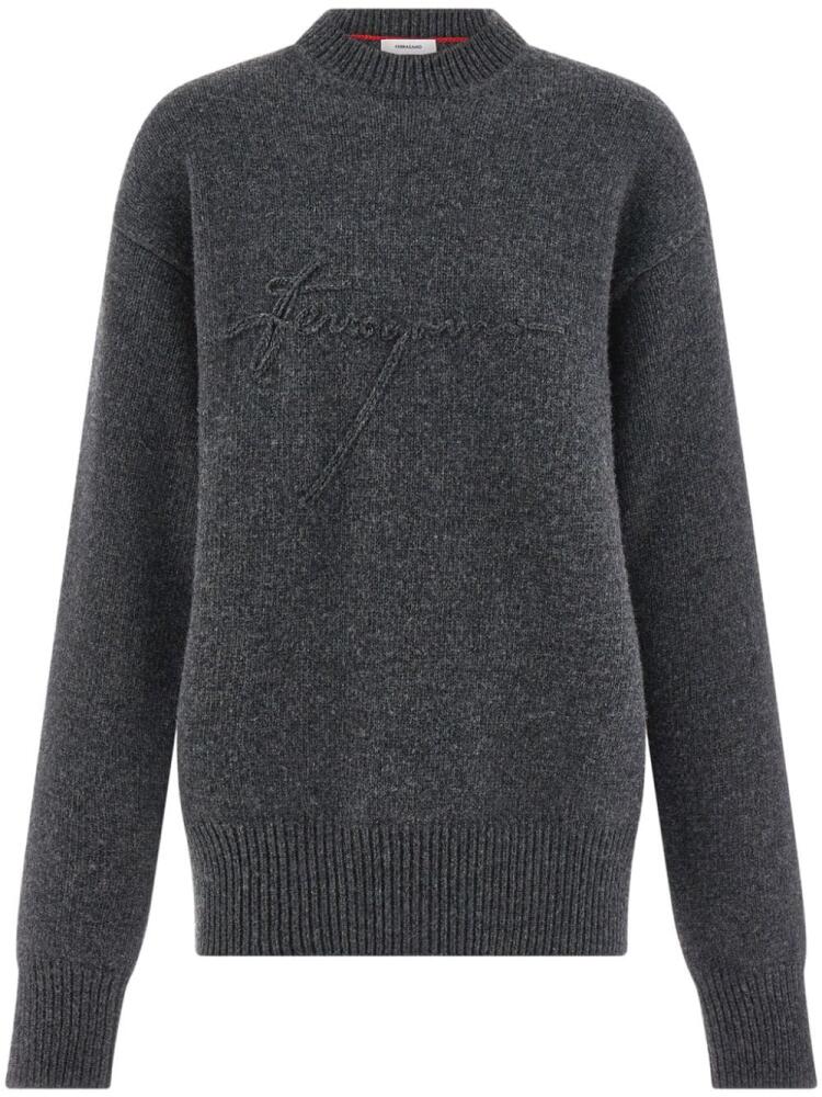 Ferragamo virgin wool crew neck sweater - Grey Cover