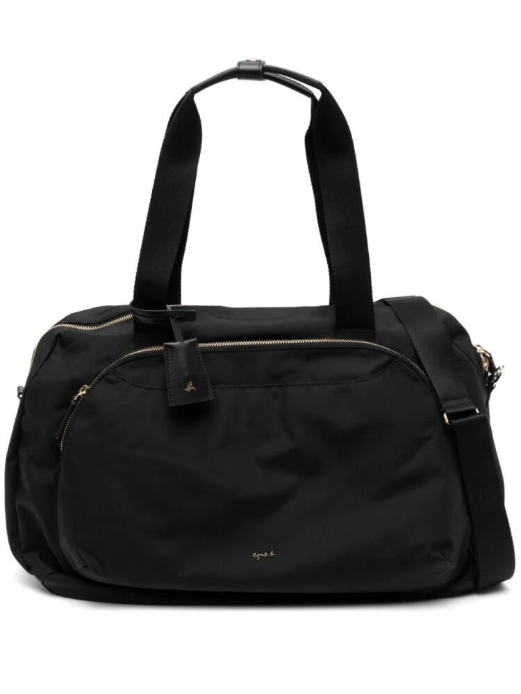 agnès b. logo lettering shoulder bag - Black Cover