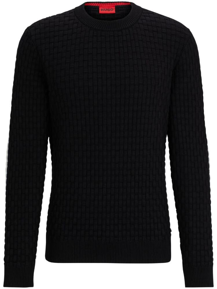 HUGO basket-weave cotton jumper - Black Cover