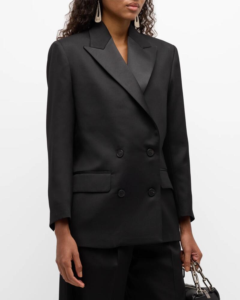 Golden Goose Golden Laureen Wool Gabardine Boyfriend Tuxedo Jacket Cover