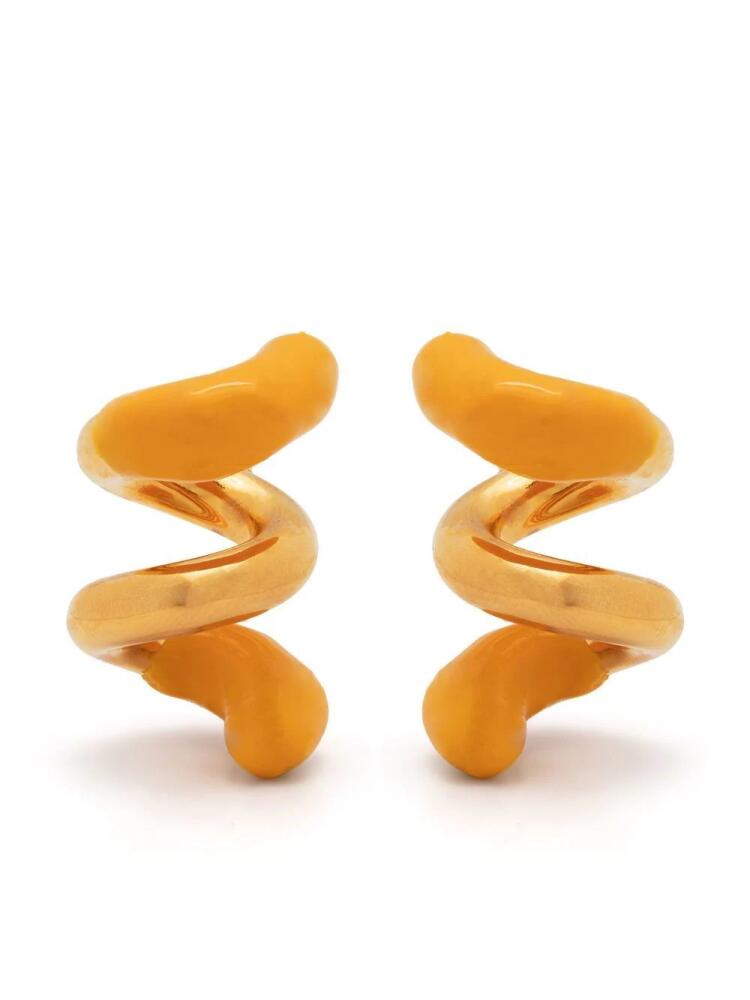 Sunnei small rubberized curly earrings - Gold Cover