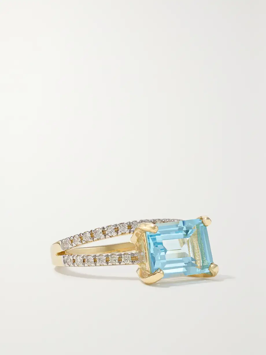 Mateo - Point Of Focus 14-karat Gold, Topaz And Diamond Ring - 6 Cover