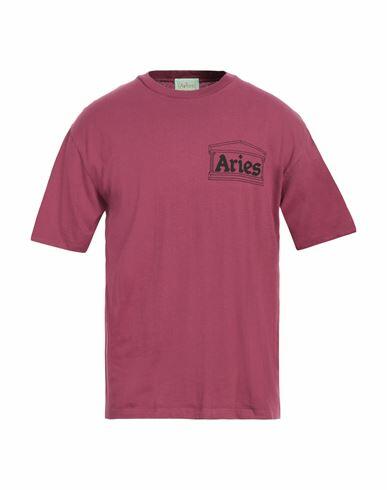 Aries Man T-shirt Burgundy Cotton Cover