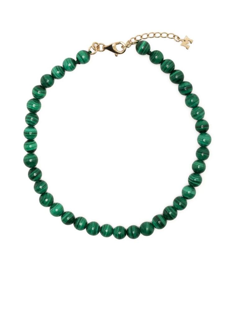 Mateo 14kt yellow gold malachite bead bracelet - Green Cover