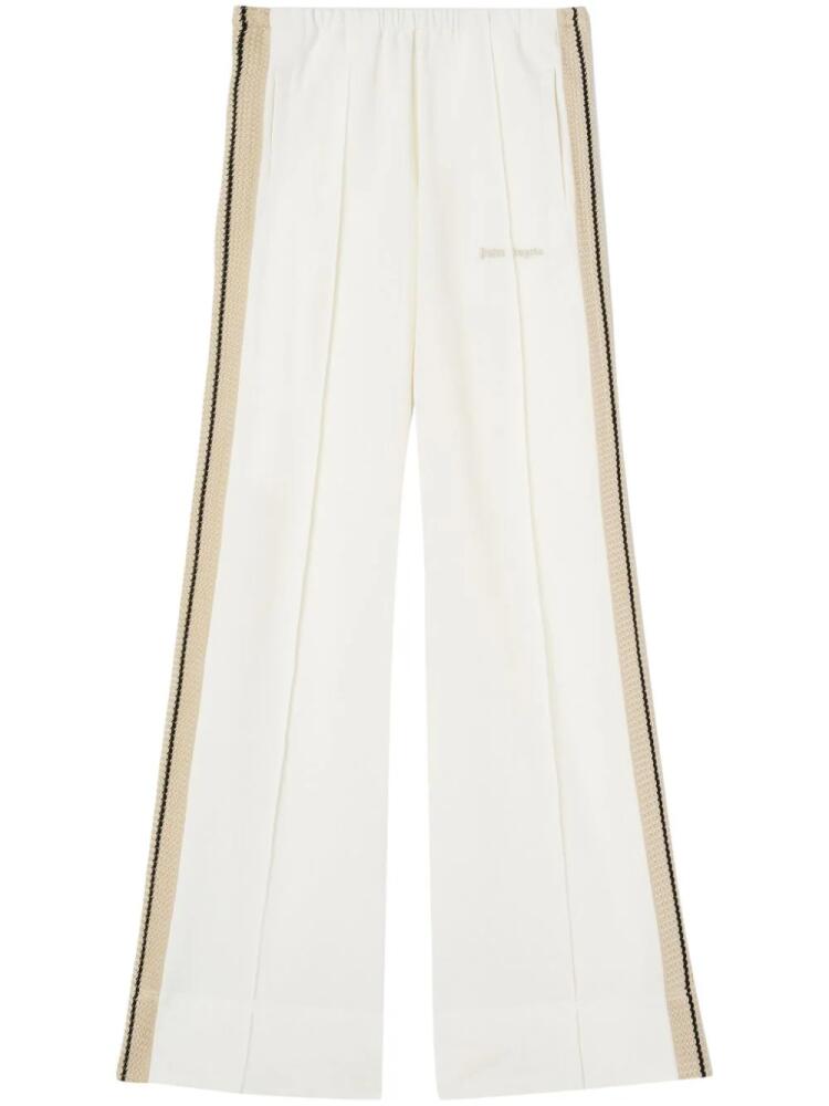 Palm Angels logo-embroidered cotton track pants - White Cover