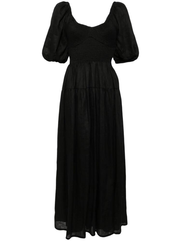 CHÉ Rosarico puff sleeves linen dress - Black Cover