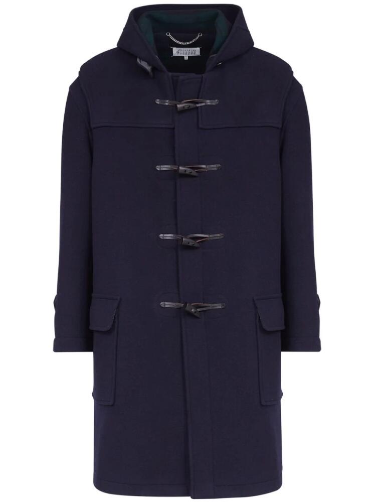 Maison Margiela hooded wool coat - Blue Cover