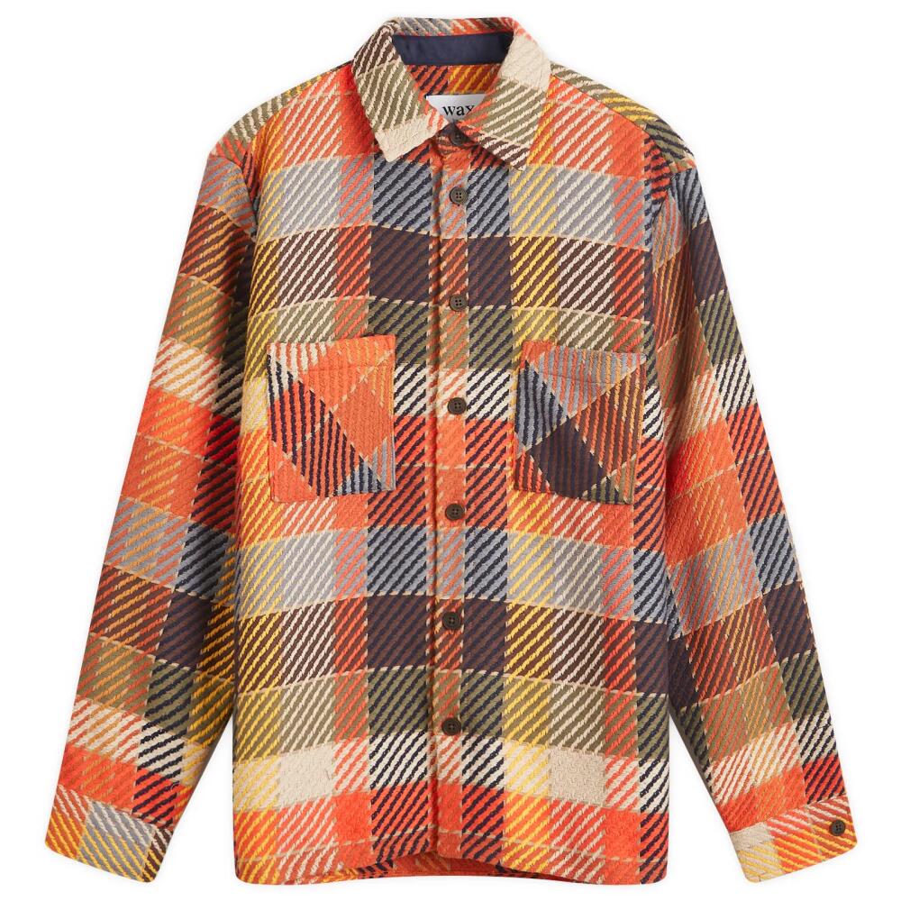 Wax London Men's Whiting Pike Check Overshirt in Orange Multi Cover