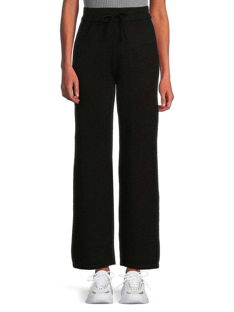 Saks Fifth Avenue Women's 100% Cashmere Wide Leg Pants - Black Cover