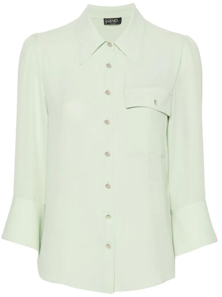 LIU JO georgette long-sleeved shirt - Green Cover