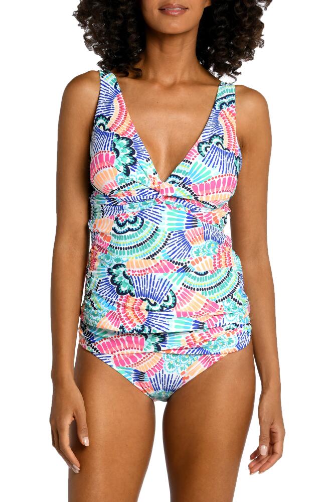 La Blanca Waves Twist Front Tankini Top in Multi Cover