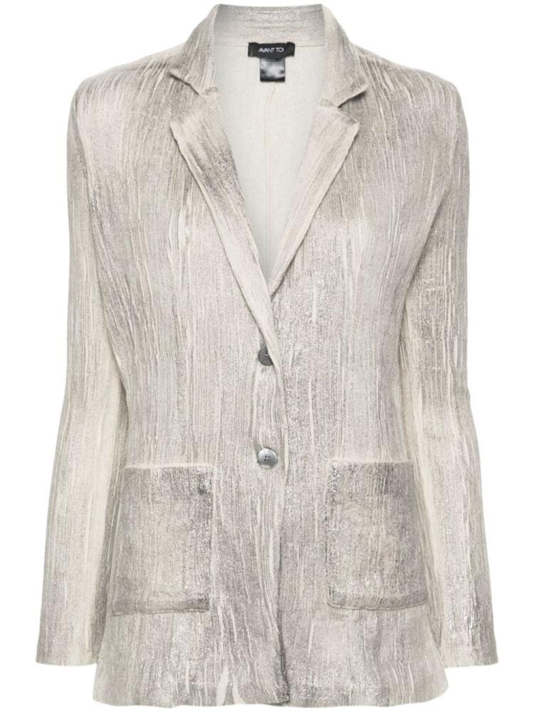 Avant Toi laminated knitted blazer - Silver Cover