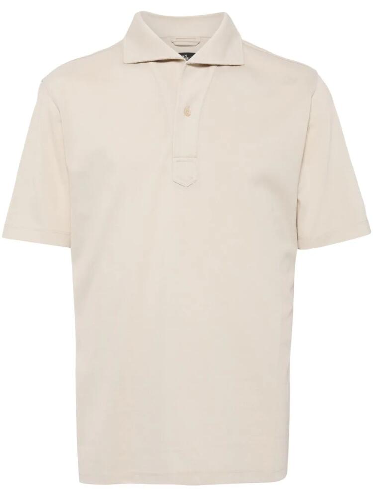 Man On The Boon. short-sleeve piqué polo shirt - Neutrals Cover