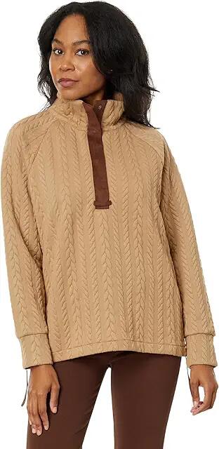 Lysse Iris Quilted Jersey Pullover (Warm Biscuit) Women's Clothing Cover