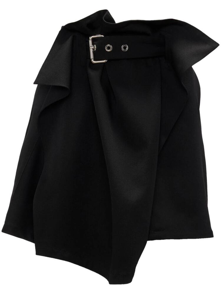 JW Anderson asymmetric draped wool mini skirt - Black Cover